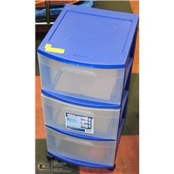 STERLITE 3 DRAWER ROLLING STORAGE CART -