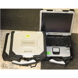 LOT OF 3 PANASONIC TOUGHBOOKS, HARD DRIVE REMOVED