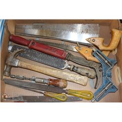 BOX OF ESTATE HAND TOOLS