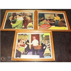 LOT OF 3 VINTAGE 1950'S POSTERS FRAMED