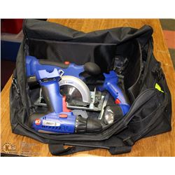 CAMPBELL HAUSFELD CORDLESS TOOLS IN BAG