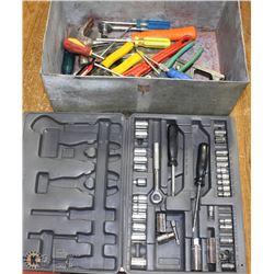METAL BOX WITH ASSORTED TOOLS