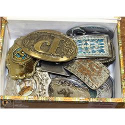 BOX OF ASST BELT BUCKLES