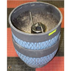 PAIR OF RESIN PLANTER POTS AND STAINLESS STEEL