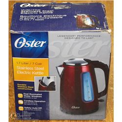 NEW OSTER 1.7L STAINLESS STEEL KETTLE RED
