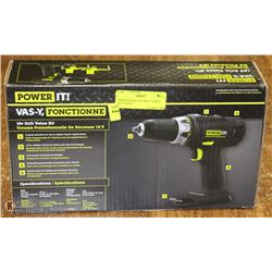NEW POWER IT 18VOLT DRILL WITH 2 BATTERIES