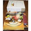 Image 1 : 2 TIER CAKE STAND & LAZY SUSAN DISH (NEW IN BOX)