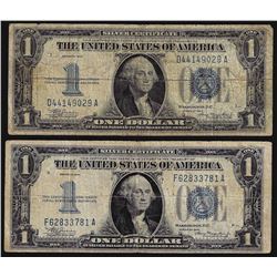 Lot of (2) 1934 $1 Silver Certificate Funnyback Notes