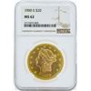 Image 1 : 1900-S $20 Liberty Head Double Eagle Gold Coin NGC MS62