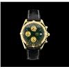 Image 1 : 18KT Yellow Gold Breitling Chronomat Watch with Leather Bracelet