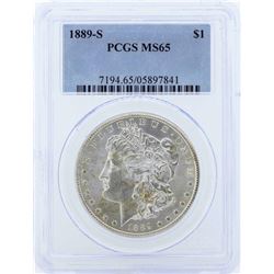 1889-S $1 Morgan Silver Dollar Coin PCGS MS65