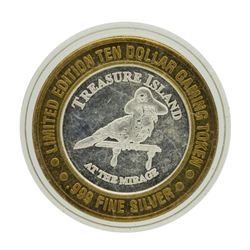 .999 Silver Treasure Island Las Vegas $10 Casino Limited Edition Gaming Token