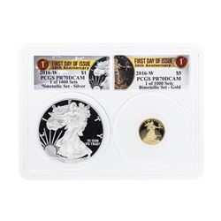 2016 American Silver & Gold Eagle 30th Anniversary Proof Bimetallic Set PCGS PR7