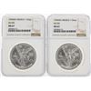 Image 1 : (2) 1994MO Mexico 1oz Silver Coins NGC MS67