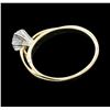 Image 3 : 14KT Yellow Gold 0.51ct Round Cut Diamond Ring