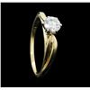 Image 4 : 14KT Yellow Gold 0.51ct Round Cut Diamond Ring