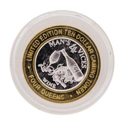 .999 Silver Four Queens Hotel & Casino Las Vegas, NV $10 Limited Edition Gaming