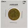 Image 1 : 1794 MF Spanish 2 Escudos Gold Coin