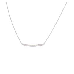 14KT White Gold 0.20ctw Diamond Bar Necklace