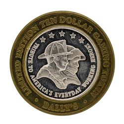 .999 Silver Bally's Las Vegas, Nevada $10 Casino Limited Edition Gaming Token