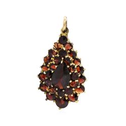 10KT Yellow Gold 2.00ctw Garnet Pendant