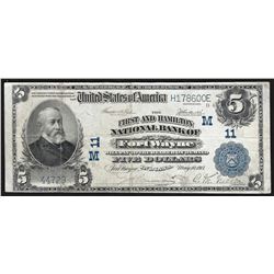 1902 $5 Fort Wayne Indiana National Currency Note CH# 11