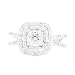 14KT White Gold Ladies 1.10ctw Diamond Wedding Ring