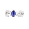Image 1 : 18KT White Gold Ladies 0.94ct Sapphire and Diamond Ring