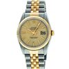 Image 8 : Mens Rolex 36mm Two Tone Yellow Gold Champagne Index DateJust Wristwatch