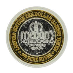 .999 Silver Maxim Hotel & Casino Las Vegas, NV $10 Limited Edition Gaming Token