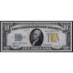 1934A $10 Silver Certificate North Africa Emergency STAR Note