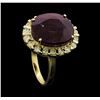 Image 4 : 14KT Yellow Gold 21.36ct Ruby and Diamond Ring