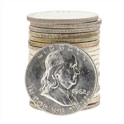 Roll of (20) 1962-D Brilliant Uncirculated Franklin Half Dollar Coins