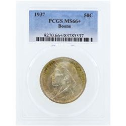 1937 Boone Commemorative Half Dollar Coin PCGS MS66+