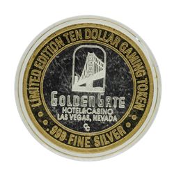 .999 Silver Golden Gate Las Vegas, Nevada $10 Casino Limited Edition Gaming Toke