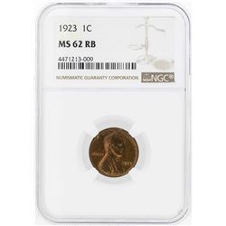 1923 Lincoln Wheat Penny Coin NGC MS62RB