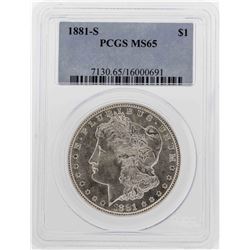 1881-S $1 Morgan Silver Dollar Coin PCGS MS65