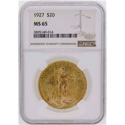 1927 $20 Saint Gaudens Double Eagle Gold Coin NGC MS65