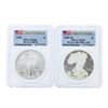 Image 1 : Lot of (2) 2008 $1 American Silver Eagle Coins PCGS MS70 & PR70DCAM