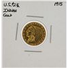 Image 1 : 1915 $2 1/2 Indian Head Quarter Eagle Gold Coin