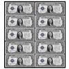 Image 1 : Lot of (10) Consecutive 1928A $1 Silver Certificate Funnyback Notes