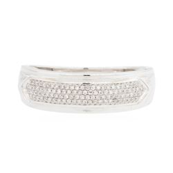14KT White Gold Men's 0.25ctw Diamond Wedding Band