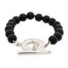 Image 1 : Tiffany & Co. Sterling Silver Black Onyx Bead Bracelet