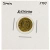 Image 1 : 1757 Ferdinand VI Spanish 1/2 Escudos Gold Coin