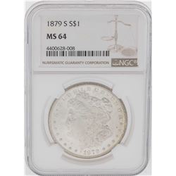 1879-S $1 Morgan Silver Dollar Coin NGC MS64