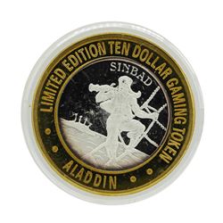 .999 Silver Aladdin Resort Casino Las Vegas, NV $10 Limited Edition Gaming Token