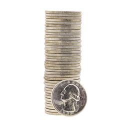 Roll of (40) 1957 Brilliant Uncirculated Washington Silver Quarters