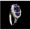 Image 4 : 14KT White Gold 3.20ct Tanzanite and Diamond Ring