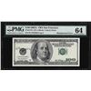 Image 1 : 2003A $100 Federal Reserve Note Misalignment ERROR PMG Choice Uncirculated 64