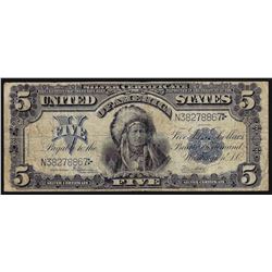 1899 $5 Indian Chief Silver Certificate Bank Note